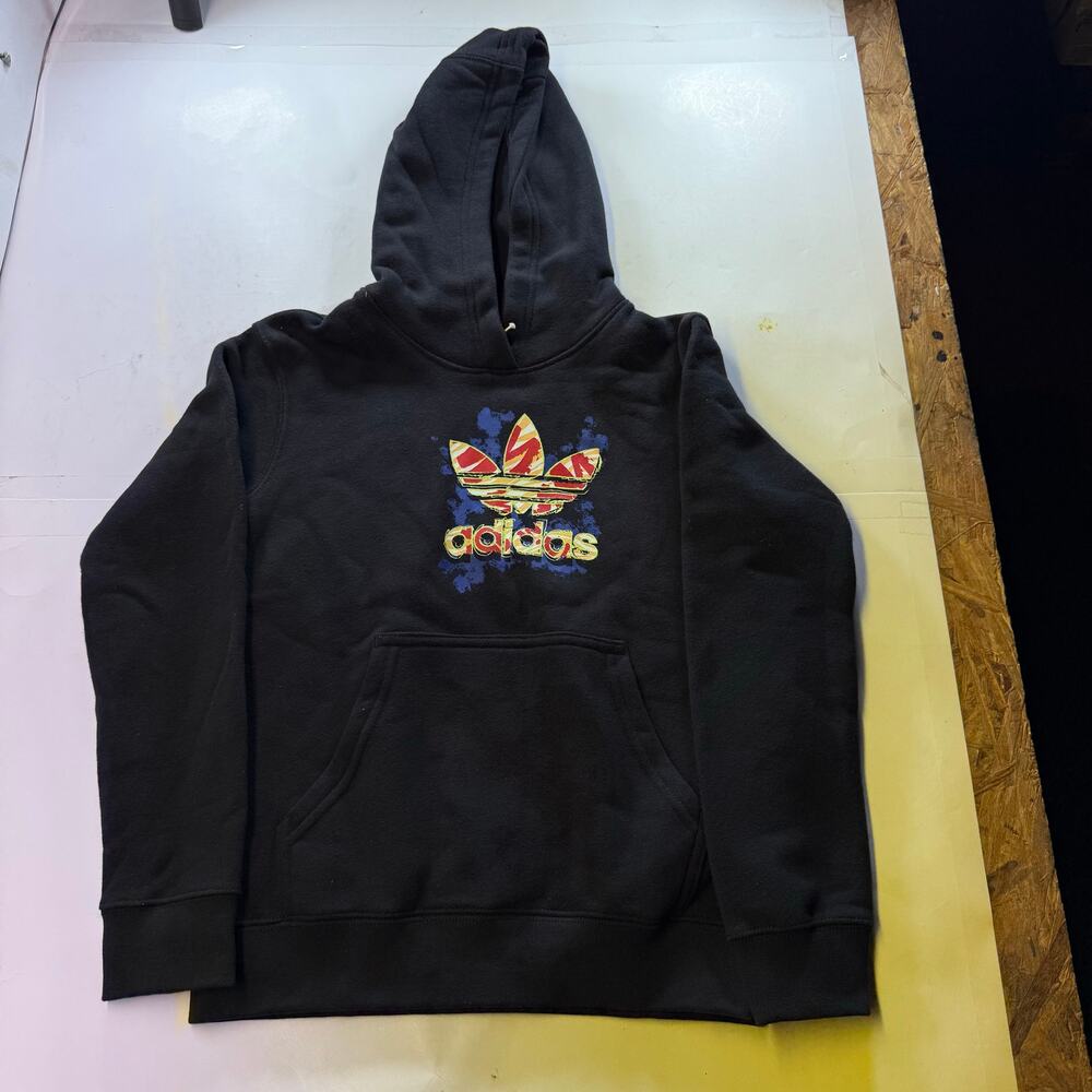 Adidas Trefoil Hoodie Black/Multicolor Size XS Youth